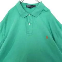 ゆるダボ2XLT ラルフローレン ポロシャツ 刺繍ロゴ 緑オレンジ ビッグサイズのサムネイル