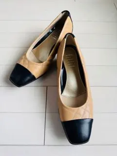 【未使用】fitfit（フィットフィット）パンプス ベージュ&ブラック　23.5