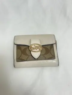 Coach 二つ折り財布 ホワイト/ベージュ