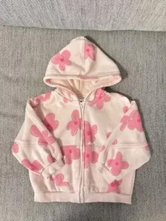 ZARA BABYピンク花柄フード付きパーカートレーナー 92cm