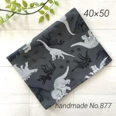 877 ランチョンマット　40×50 恐竜柄　グレー　男の子　ランチマット