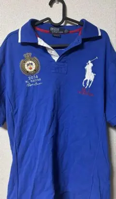 【Polo Ralph Lauren】ビッグポニー　ブルー　ポロシャツ　XL