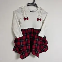 チェック柄フリルワンピース