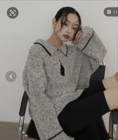 hellam 配色ミックスポロニットのサムネイル