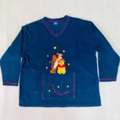 Vintage Disney pooh プー Vネック フリース スウェットのサムネイル