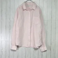 アースミュージックアンドエコロジー　レディース長袖シャツ　薄ピンク　Mサイズ