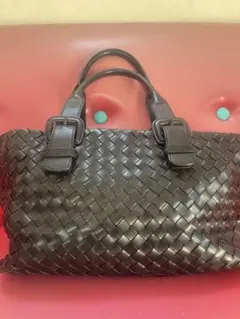 ブラック編み込みレザー トートバッグ　SAZABY