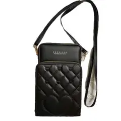 ENDAYCON ブラック スマホショルダーバッグ　ミニショルダー