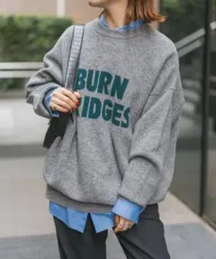 【Spick and Span】ジャカードロゴニット　グレー