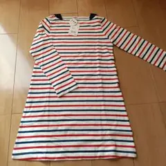 新品　タグ付き　ミキハウス ストライプ ワンピース 130サイズ