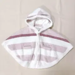 ジェラートピケ ベビー ポンチョ ボーダー フード付き もこもこ 80〜90