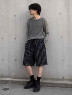 00's vintageストライプ イージーパンツ ゆるだぼ 総柄　甚平　モダンのサムネイル
