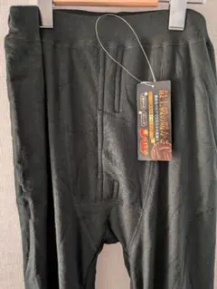 メンズ紳士長ズボン下　ロングタイツ　レギンス 裏起毛ベロア　 Lサイズ　黒　防寒