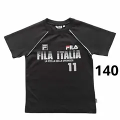 FILA フィラ キッズ Tシャツ 140 ブラック 黒 吸汗速乾 刺繍ロゴ 夏のサムネイル