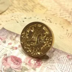 シーリングスタンプ 鳥と花のデザイン