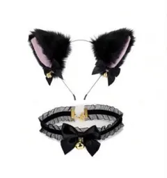 ネコ耳と首輪のコスプレセット　カチューシャ　猫