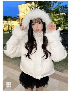 GRL マルチWayフード付きファーダウンジャケット kd81