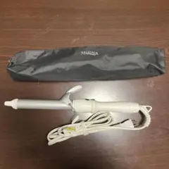 SALONIA カールヘアアイロン25mm ホワイト 収納ケース付き