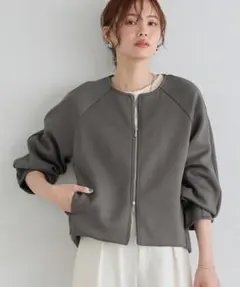 17.Pierrot ジップアップ ブルゾン ブラウン Mサイズのサムネイル