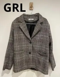 GRL グレンチェック チェスターコート ジャケット レディース M