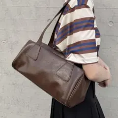 ブラウン トートバッグ ファスナー付き