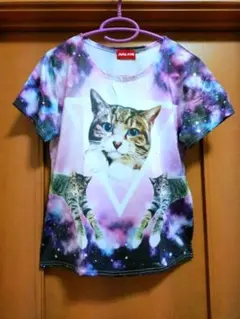 難あり　ACDC RAG エーシーディーシーラグ　キャット　ギャラクシーTシャツ