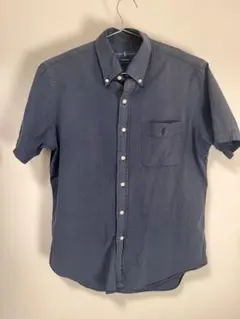 ラルフローレン 半袖シャツ シアサッカー ダーク ネイビー 紺