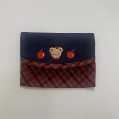 美品 ファミリア ティッシュケース チェック柄