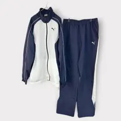 【PUMA】プーマ ジャージ 上下セットアップ XL ネイビー×ホワイト