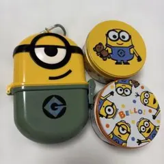 ミニオンズ 缶ケース＆コンテナ 3点セット（空き缶・日焼けあり）