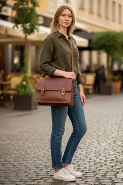 ブラウン ショルダーバッグ 中型