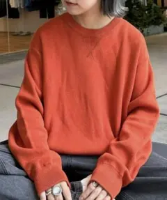 チャオパニックティピー　スウェットライクニット　オレンジ　Lサイズ　綿100%