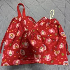 巾着袋＆コップ袋3点セット動物