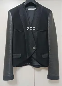 美品　See by Chloe 切り替えレザー ジャケット　ブラック