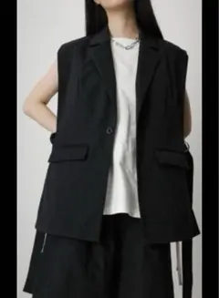 サイドスリットブレザー　ジレ　ブラック　フリーサイズ