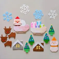 壁面飾り　折り紙　12月　クリスマス①