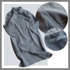 【グレンチェック／シルク混サマーウール】セオリーリュクス／比翼シャツワンピース