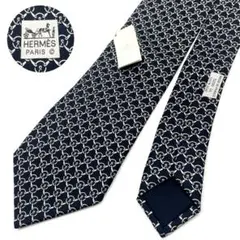 【美品】HERMES エルメス ネクタイシルク100% メンズ総柄 フォーマル