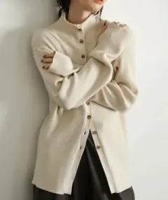 selectMOCAEt HighNeck Rib Knit Cardigan