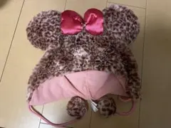 ディズニー　ミニーマウス ファンキャップ ヒョウ柄 ピンク　希少