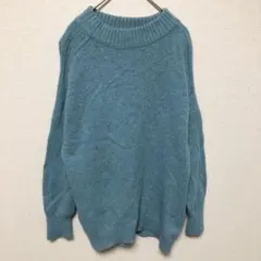 【Lunaria】(XL相当)ウール混ニットプルオーバー/柔らかニット/無地