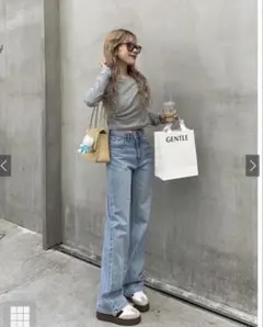 ワイドデニムパンツ grl