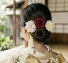 花の髪飾り3点セット