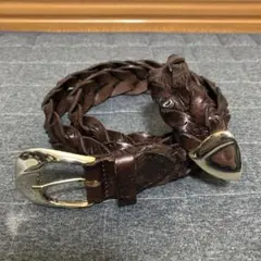 FATTORIA del CUOIO メッシュ ベルト 編み込み 本革