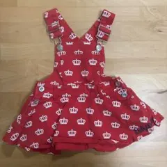 Baby Doll 赤 ジャンバースカート クラウン柄　80