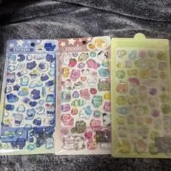 ぷくっと高クオリティ可愛いぷくぷく動物シール3枚セット 硬いタイプ