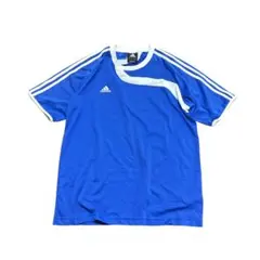 adidas ゲームシャツ　半袖　古着　ブルー　L 8sa