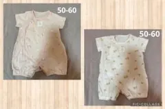 動物柄ロンパース 50-60cm 2点セット