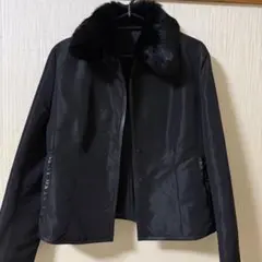 COMME CA DU MODE ファー付きジャケット 黒 L 日本製 アウター