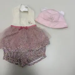 美品ミキハウス ベビー スタイ 帽子 セット うさぎ